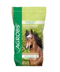 Alpengrun senior, agrobs, paardenvoeding, gezondheid, orthomoleculair, mueslie